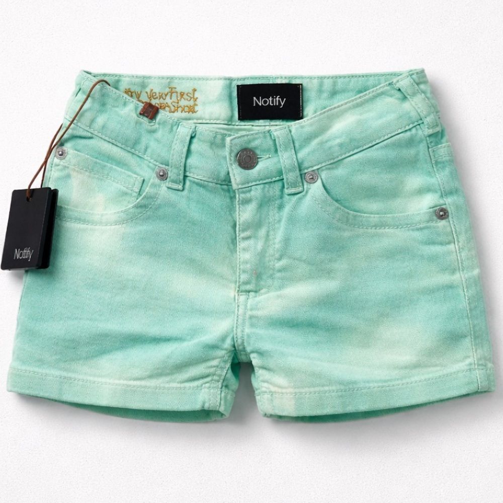 Notify Acid Green Hellabora Short denim size 4 NWT